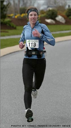 Sharon Battles Elements To Win Garden Spot Marathon Wissahickon